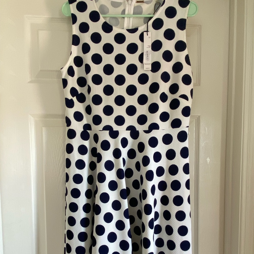 NWT Tahari polka dot a-line dress